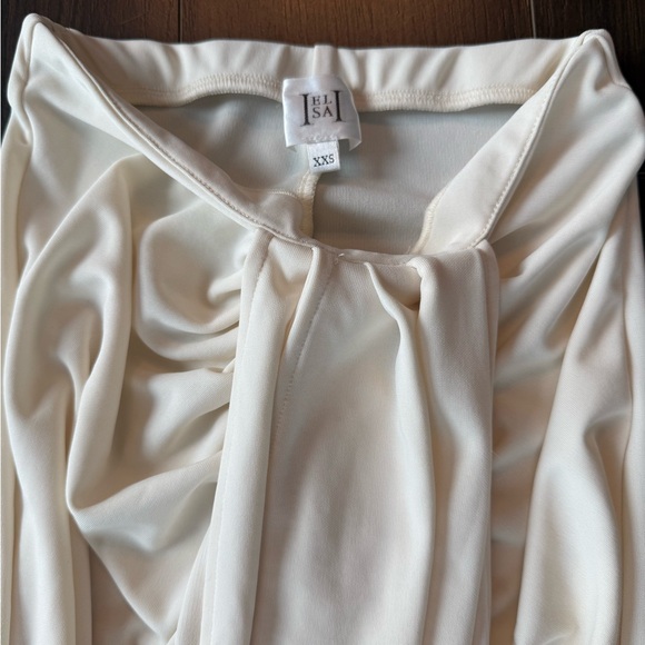 HELSA- XXS -matte jersey long wrap skirt- ivory. - Picture 8 of 8